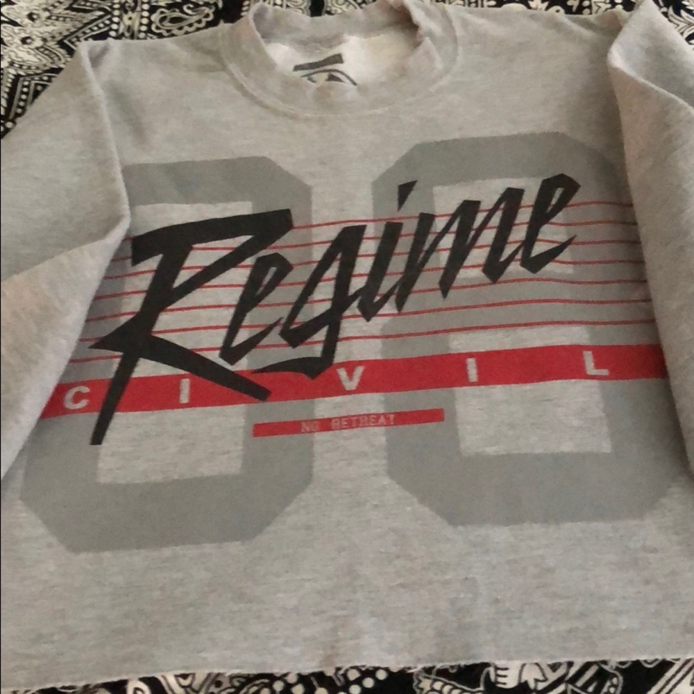 CIVIL GRAY CROPPED SWEATSHIRT W/LONG SLEEVE